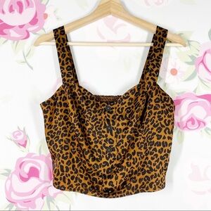 NEW Good American Leopard Animal Print Bustier Crop Top M 2